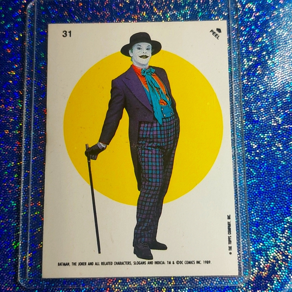 1989 Topps Batman Movie Stickers Joker Leaning Cane #31